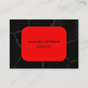 Elegant Red Black Stone-minimalistisk Professionel Visitkort