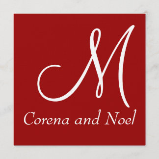 Elegant Red Black & White bröllopsinbjudning Inbjudningar