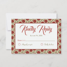 Elegant Red Blommigt Bröllop OSA Kort