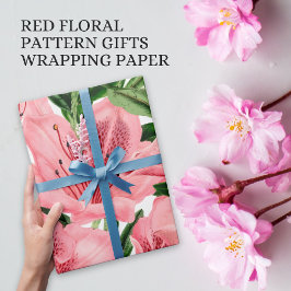 Elegant Red Blommigt Business Product Packaging Presentpapper