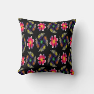 Elegant Red Blommigt Cushion Throw Kudde