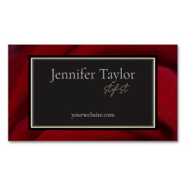 Elegant Red Blommigt Design - sofistikerad och min Magnetiska Visitkort