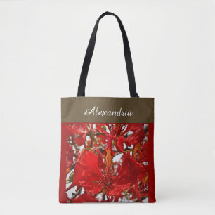 Elegant Red Blommigt Modern personalize Tygkasse