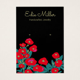 Elegant Red Blommigt Script Earring Jewelry Visitkort