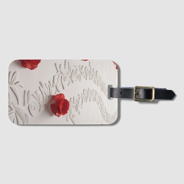 Elegant Red Blossom Path Floral Art Bagagebricka (Framsida horisontal)