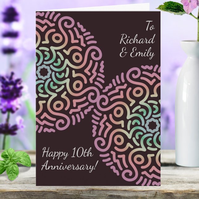 Elegant Red Boho Mandala Bröllop-årsdagen Kort (Wedding anniversary card for couples.)