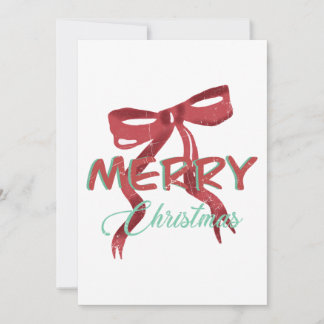 Elegant Red Bow Christmas Card Inbjudningar