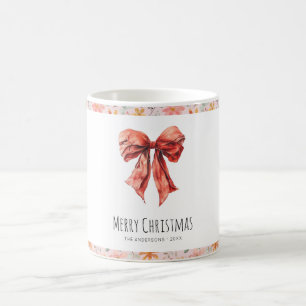 Elegant Red Bow Coquette - minimalistisk jul Kaffemugg