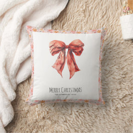 Elegant Red Bow Coquette - minimalistisk jul Kudde