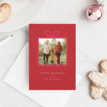 Elegant Red Bow "Glad helg", julfoto