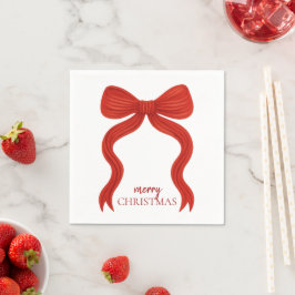 Elegant Red Bow jul Party - Pappersservett