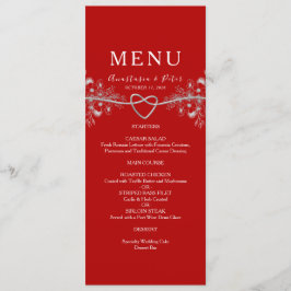 Elegant Red Bröllop Menu Meny