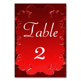 Elegant Red Bröllop ReceptionTable Bordsnummer