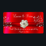 Elegant Red Bröllop/Sweet sixteen-etikett Fraktsedel<br><div class="desc">Elegant Red Bröllop,  Sweet sixteen Vatten eller Vin,  etiketten Vit ros. Du kan anpassa den här etiketten så att den passar din tillfälle eller din samling.Underbara etiketter för Vattenflaskor per Sweet sixteen,  årsdag,  Möhippa,  som du bestämmer dig för. All inslag för design skrivs ut. Inte riktig satatin eller bling.</div>