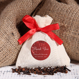 Elegant Red Bröllop Tack Runt Klistermärke