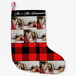 Elegant Red Buffalo Play Photo Jul Helgdag Liten Julstrumpa