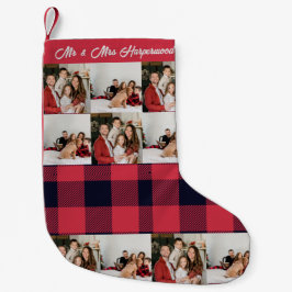 Elegant Red Buffalo Play Photo Jul Helgdag Liten Julstrumpa