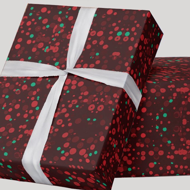 Elegant Red Burgundy Circles Helgdag jul Presentpapper (Skapare uppladdad)