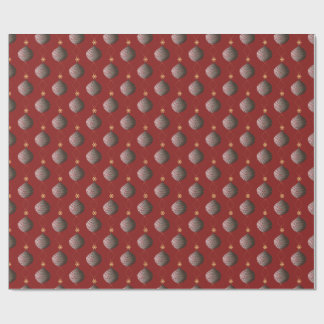 Elegant Red Christmas Ornament Wrapping Paper  Presentpapper
