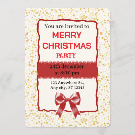 Elegant Red Christmas Party Invitation Inbjudningar