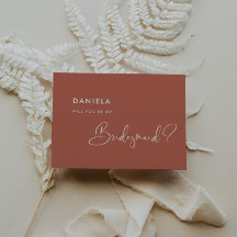 Elegant Red clay Bridesmaid frieri kort