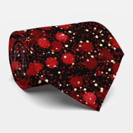 Elegant Red Confetti on Black Glitter Style Slips