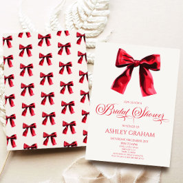 Elegant Red Coquette Bow-Möhippa Inbjudningar