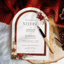 Elegant Red Damask Blommigt Arch