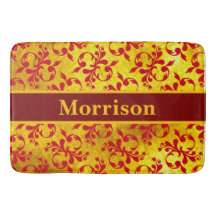 Elegant Red Damask och Guld Struktur