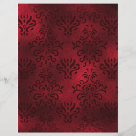 Elegant Red Damask Scrapbook Ephemera