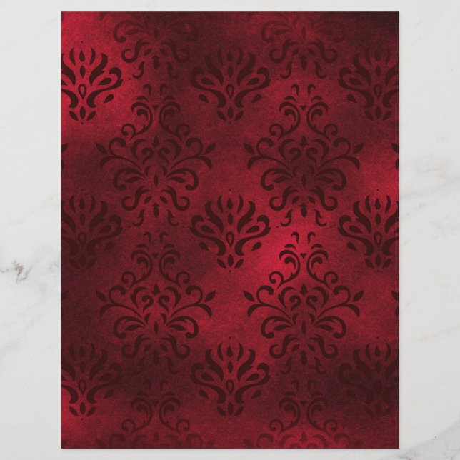 Elegant Red Damask Scrapbook Ephemera (Framsida)