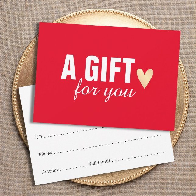 Elegant Red Faux Guld Heart Beauty Salon (Skapare uppladdad)