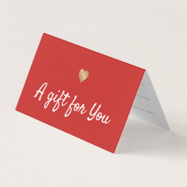 Elegant Red Faux Guld Heart Gift Certificate Kort