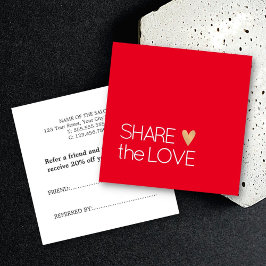 Elegant Red Faux Guld Heart Rabattkort