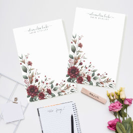 Elegant Red Flower Bouquet Ram Post-it Block