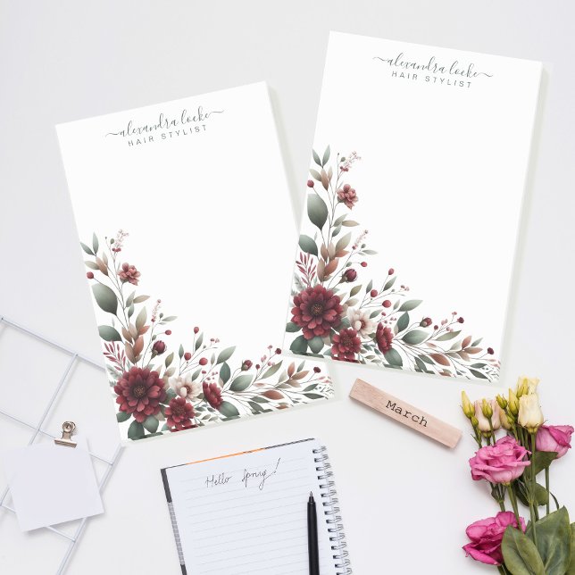Elegant Red Flower Bouquet Ram Post-it Block (Skapare uppladdad)