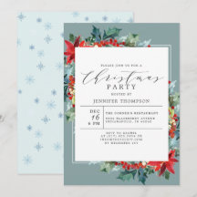 Elegant Red Flower med Greenery jul Party