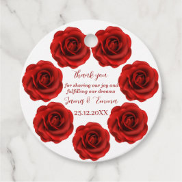 Elegant Red Flower Personlig Bröllop Gåvor Etiketter