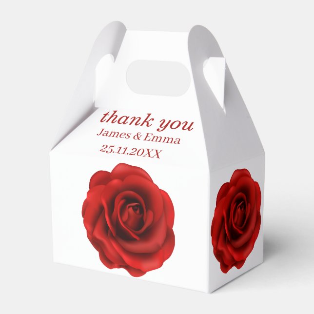 Elegant Red Flower Personligt bröllp Presentaskar (Framsidan Sidan)