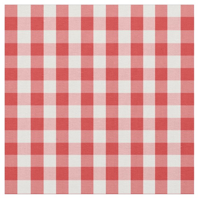 Elegant Red Gingham Mönster Tyg (Närbild)