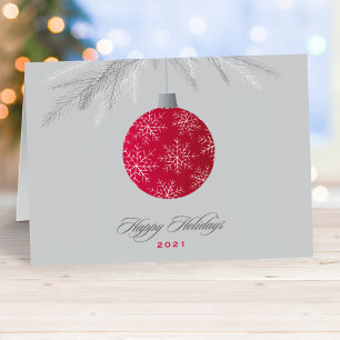 Elegant Red Glad helg Ornament Business