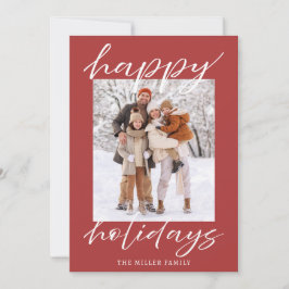 Elegant Red Glad helg Photo Card-jul Julkort