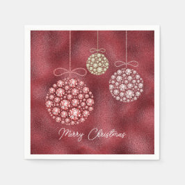 Elegant Red Glitter Ornaments God jul Pappersservett