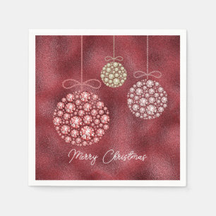 Elegant Red Glitter Ornaments God jul Pappersservett