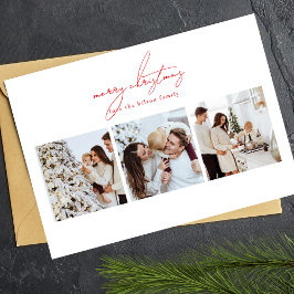 elegant Red god jul | 6 foto med flera lycklig Julkort