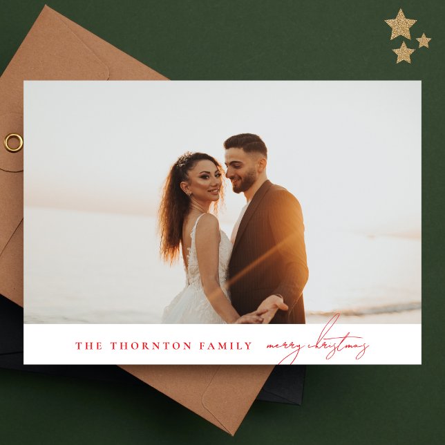 Elegant Red | GOD JUL Fotokollage Julkort (Skapare uppladdad)