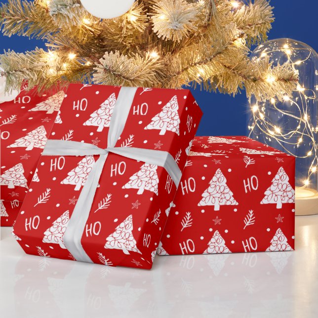 Elegant Red God jul Glad helg-skript Presentpapper (Helgdagar)