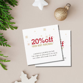 Elegant Red Golden White Stars Helgdag Coupon Rabattkort