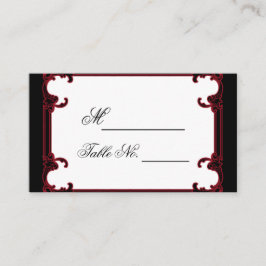 Elegant Red Gothic Ram Bröllop Place Card Placeringskort