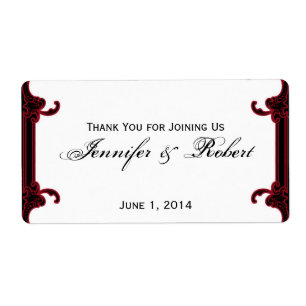Elegant Red Gothic Ram Vattenflaska Label Fraktsedel